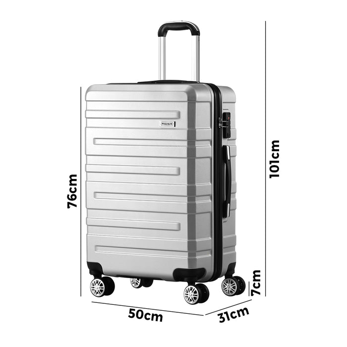 28" Luggage Suitcase Trolley Set Travel Tsa Lock Storage Hard Case Silver