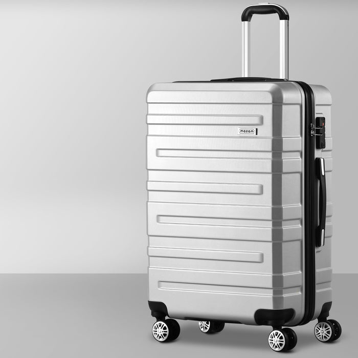 28" Luggage Suitcase Trolley Set Travel Tsa Lock Storage Hard Case Silver