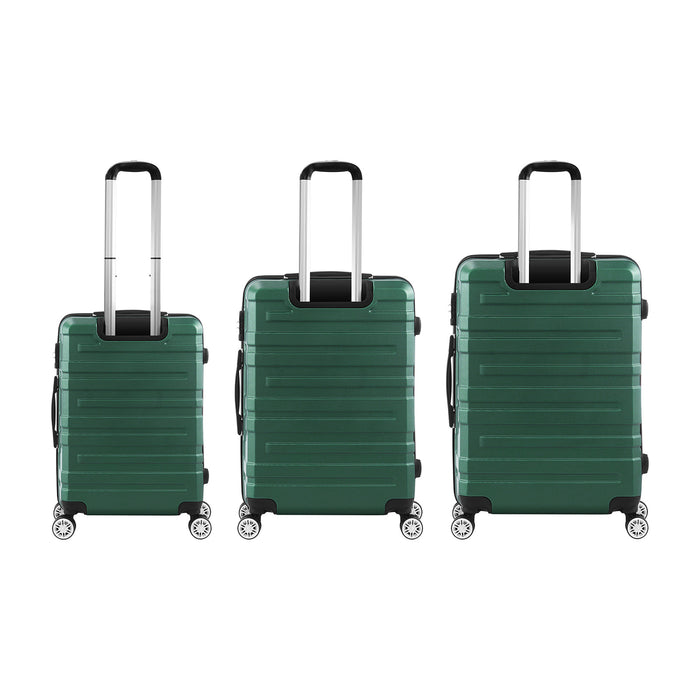 3 Pack Luggage Suitcase Trolley Set Travel Tsa Lock Storage Hard Case Green
