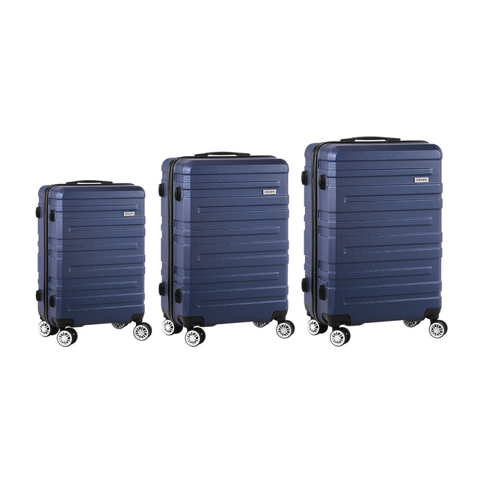 3 Pack Luggage Suitcase Trolley Set Travel Tsa Lock Storage Hard Case Navy