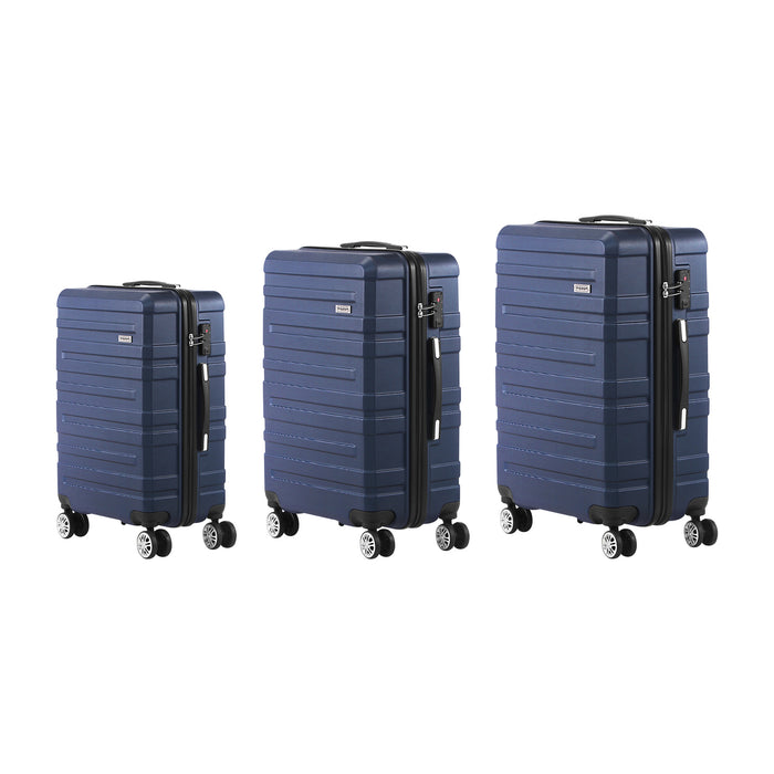 3Pcs Luggage Suitcase Trolley Set Travel Tsa Lock Storage Hard Case Navy