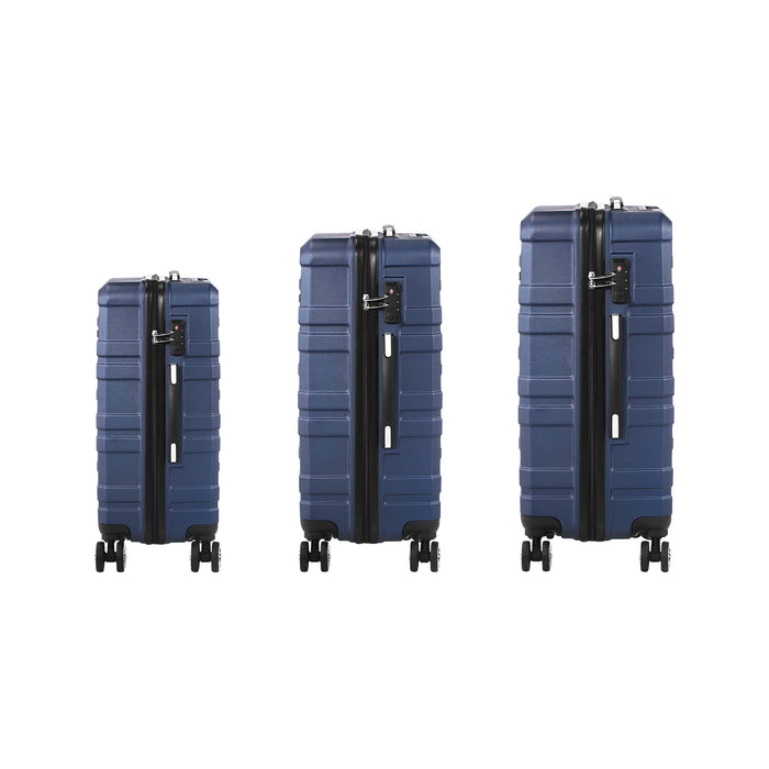 3 Pack Luggage Suitcase Trolley Set Travel Tsa Lock Storage Hard Case Navy