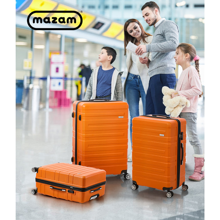 3Pcs Luggage Suitcase Trolley Set Travel Tsa Lock Storage Hard Case Orange