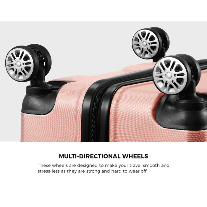 3Pcs Luggage Suitcase Trolley Set Travel Tsa Lock Storage Hard Case Pink