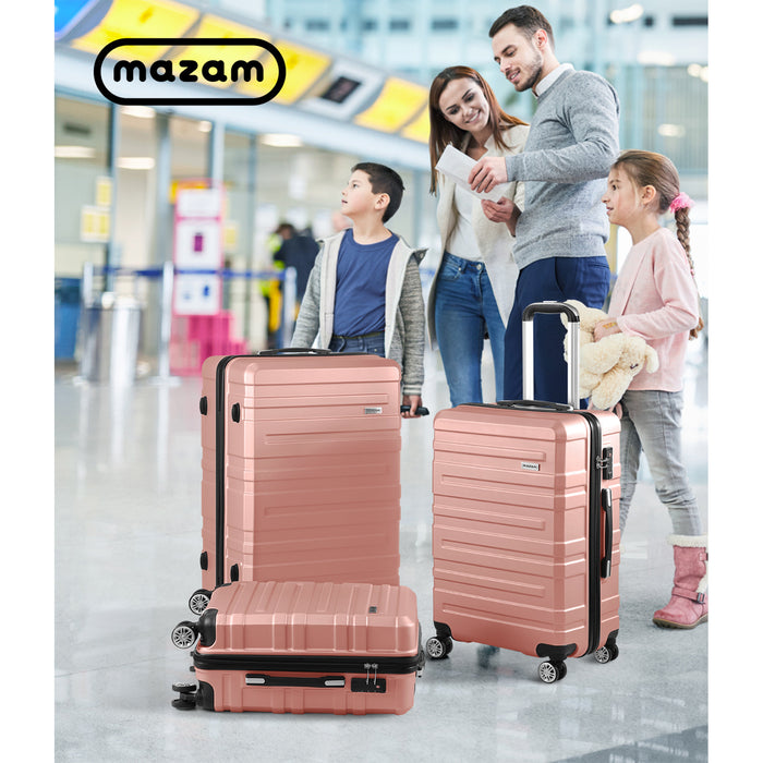 3Pcs Luggage Suitcase Trolley Set Travel Tsa Lock Storage Hard Case Pink