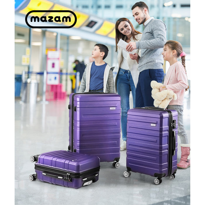 3Pcs Luggage Suitcase Trolley Set Travel Tsa Lock Storage Hard Case Purple