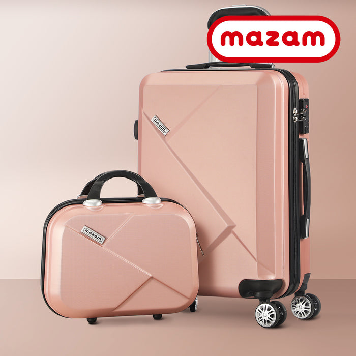 2Pcs Luggage Suitcase Trolley Set Travel Tsa Lock Storage Hard Case Pink