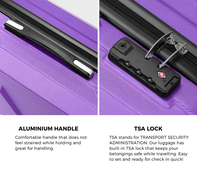 2Pcs Luggage Suitcase Trolley Set Travel Tsa Lock Storage Hard Case Purple