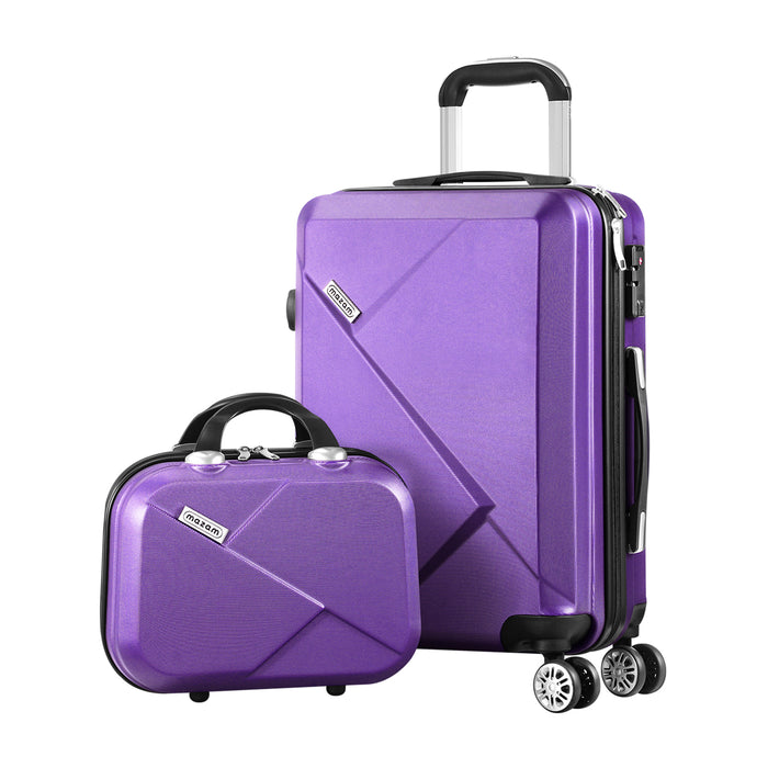2Pcs Luggage Suitcase Trolley Set Travel Tsa Lock Storage Hard Case Purple