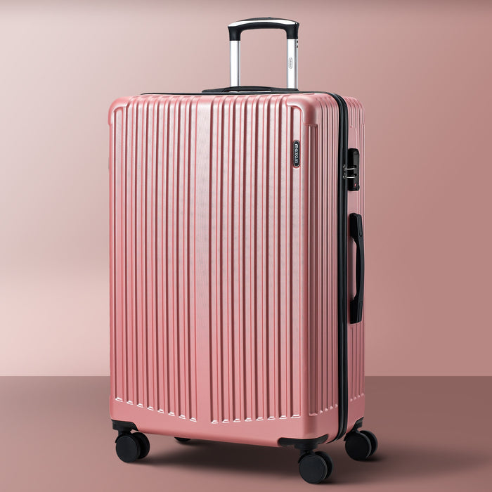28 Inch Luggage Suitcase Trolley Set Travel Tsa Lock Storage Abs Case Pink
