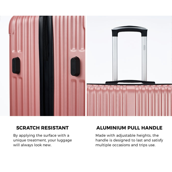 28 Inch Luggage Suitcase Trolley Set Travel Tsa Lock Storage Abs Case Pink