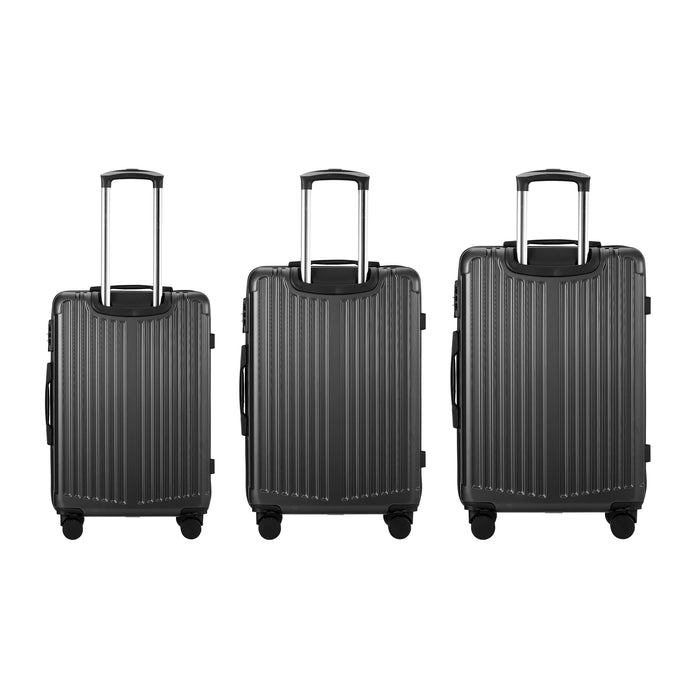 3Pcs Luggage Suitcase Trolley Set Travel Tsa Lock Storage Abs Case Grey