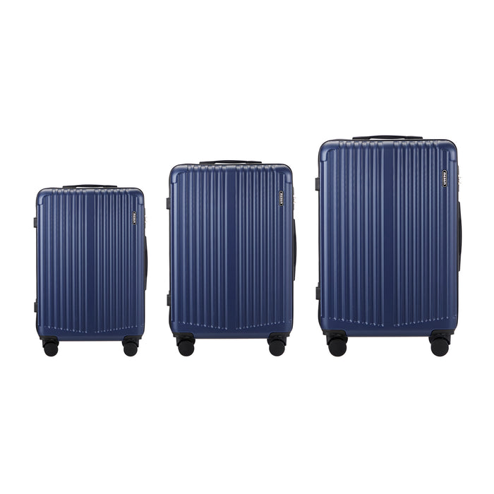 3Pcs Luggage Suitcase Trolley Set Travel Tsa Lock Storage Abs Case Navy