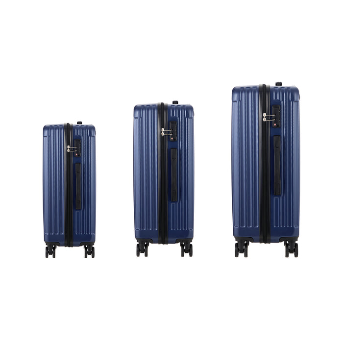 3Pcs Luggage Suitcase Trolley Set Travel Tsa Lock Storage Abs Case Navy