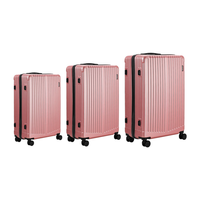 3Pcs Luggage Suitcase Trolley Set Travel Tsa Lock Storage Abs Case Pink