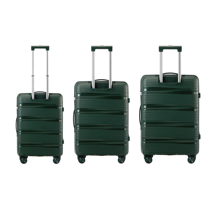 3Pcs Luggage Suitcase Trolley Set Travel Pp Case Tsa Lock Storage Green
