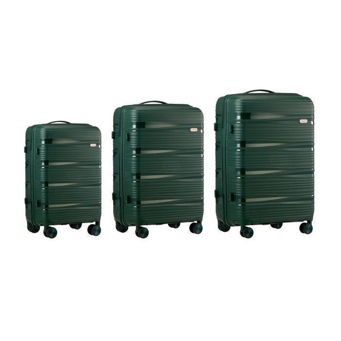 3Pcs Luggage Suitcase Trolley Set Travel Pp Case Tsa Lock Storage Green