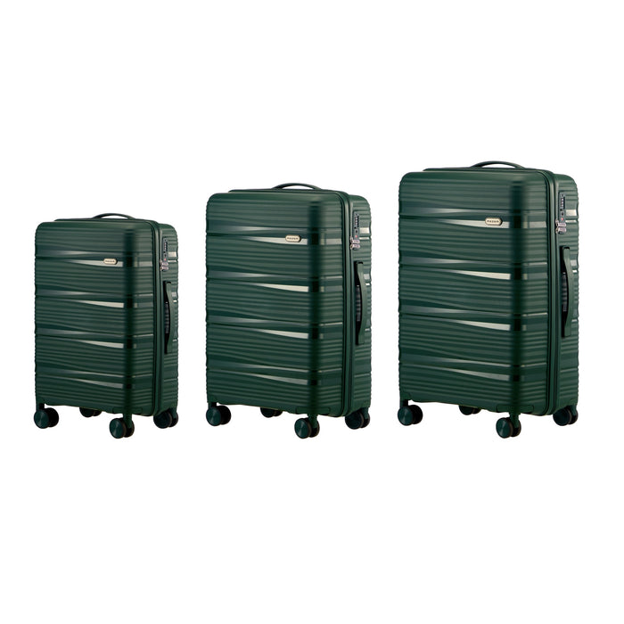 3Pcs Luggage Suitcase Trolley Set Travel Pp Case Tsa Lock Storage Green