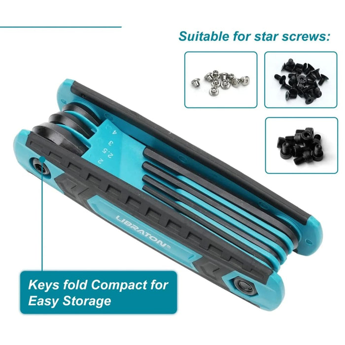 Libraton 8 in 1 Folding Allen Wrench Set Metric Tamper