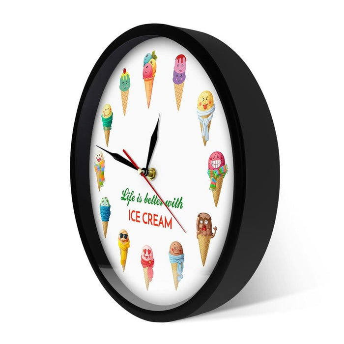 Life is Better with Ice Cream Cartoon Printed Dessert Wall
