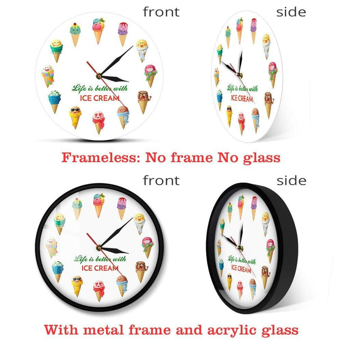 Life is Better with Ice Cream Cartoon Printed Dessert Wall