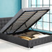 Gas Lift Bed Frame Fabric Base Mattress Storage Queen Size
