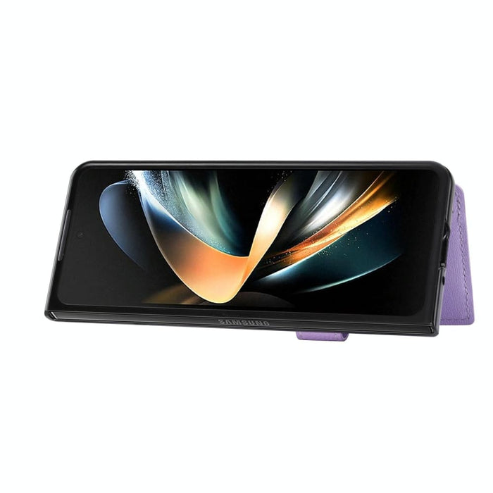 Litchi Pattern Card Holder Phone Case For Samsung Galaxy z