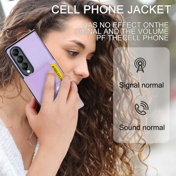 Litchi Pattern Card Holder Phone Case For Samsung Galaxy z