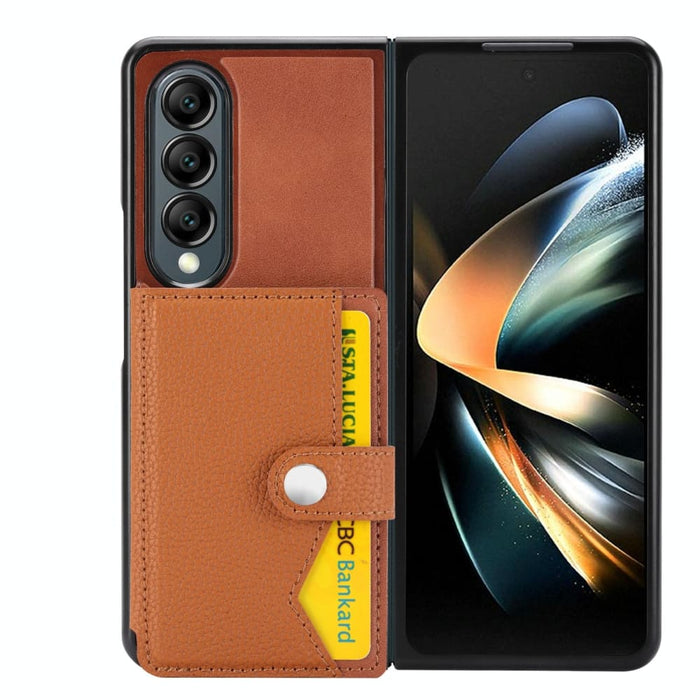 Litchi Pattern Card Holder Phone Case For Samsung Galaxy z