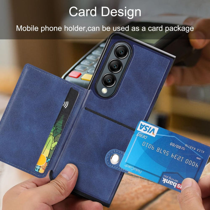 Litchi Pattern Card Holder Phone Case For Samsung Galaxy z