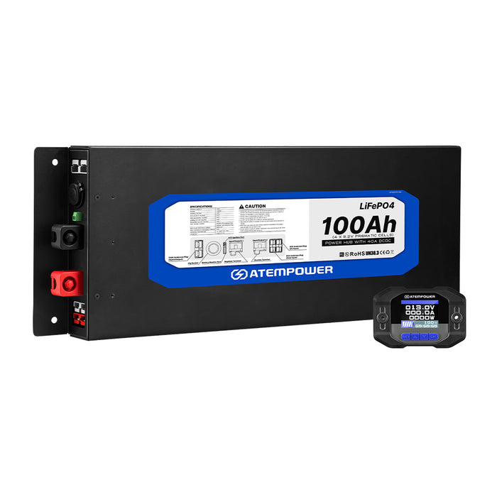 12V 100Ah Slimline Lithium Battery Built-In 40A Dc-Dc Charger
