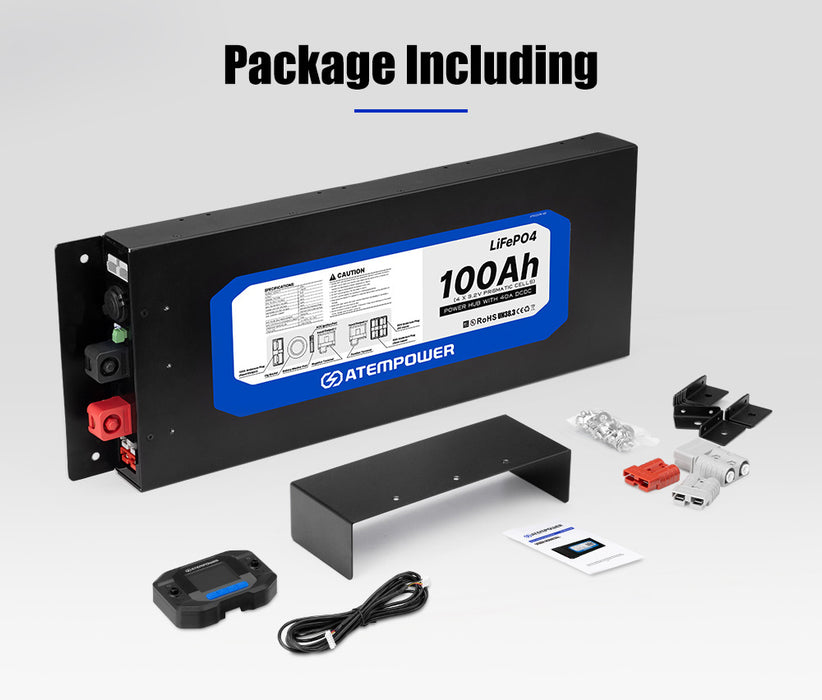 12V 100Ah Slimline Lithium Battery Built-In 40A Dc-Dc Charger