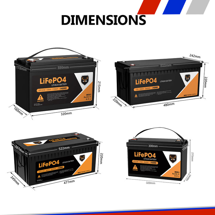 12V 20Ah 135Ah 175Ah 200Ah 300Ah Lithium Iron Battery Lifepo4 Deep Cycle