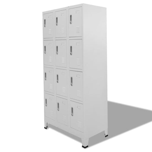 Locker Cabinet With 12 Compartments 90x45x180 Cm Xaaail