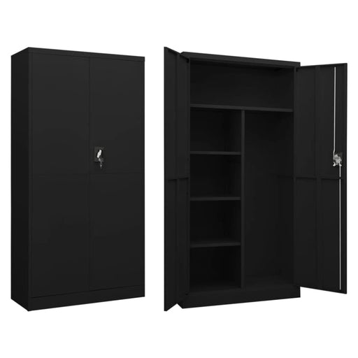 Locker Cabinet Black 90x40x180 Cm Steel Ttpkix