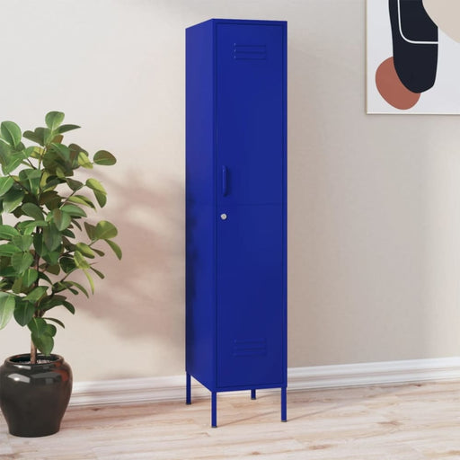 Locker Cabinet Navy Blue 35x46x180 Cm Steel Ttlxpt