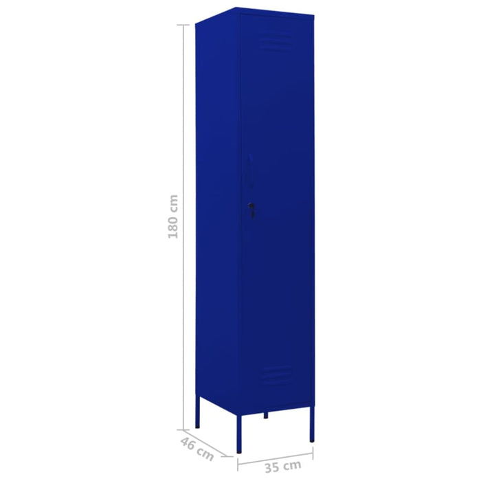 Locker Cabinet Navy Blue 35x46x180 Cm Steel Ttlxpt