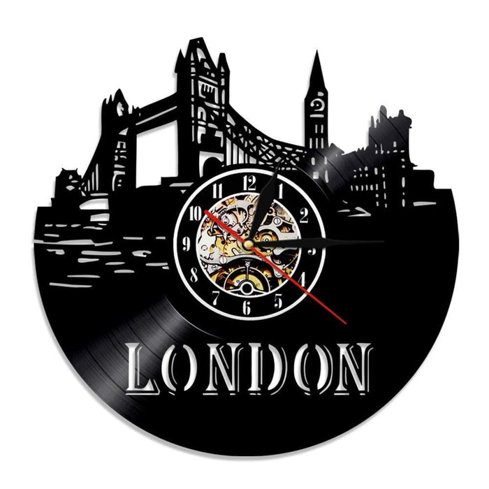 London Skyline Wall Art Led Vinyl Record Clock England