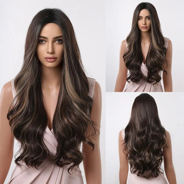 Long Curly Wavy Wig For Women Heat Resistant