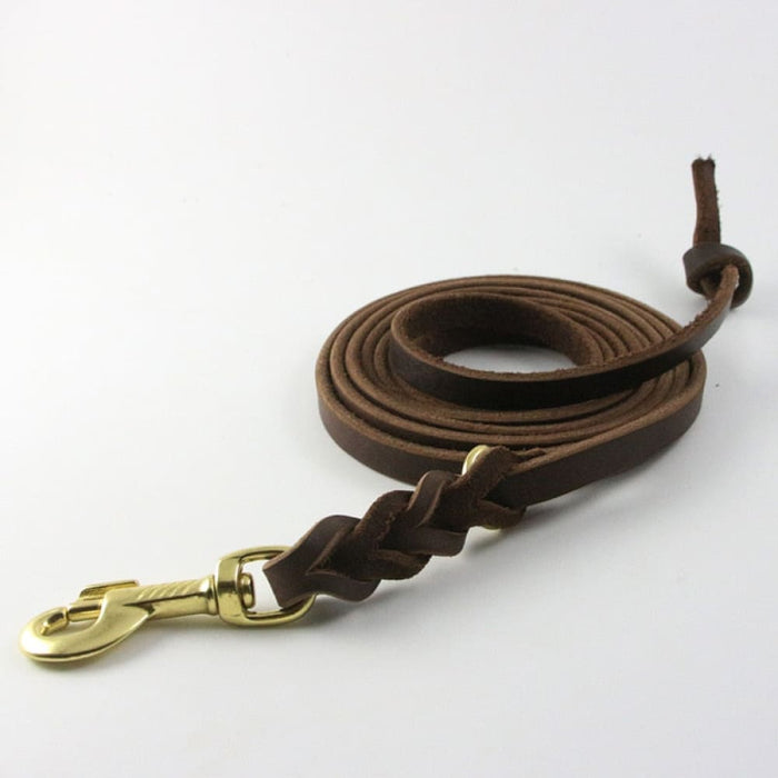 3m Long Genuine Leather Dog Leash