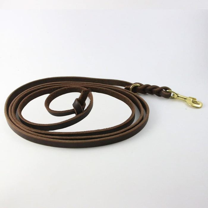3m Long Genuine Leather Dog Leash