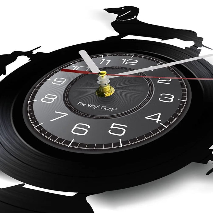 Long Haired Dachshund Vinyl Record Wall Clock