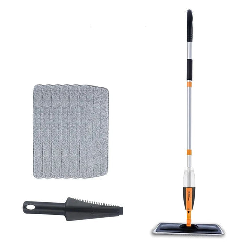Long Handle Spray Floor Mop With Reusable Microfiber Pads