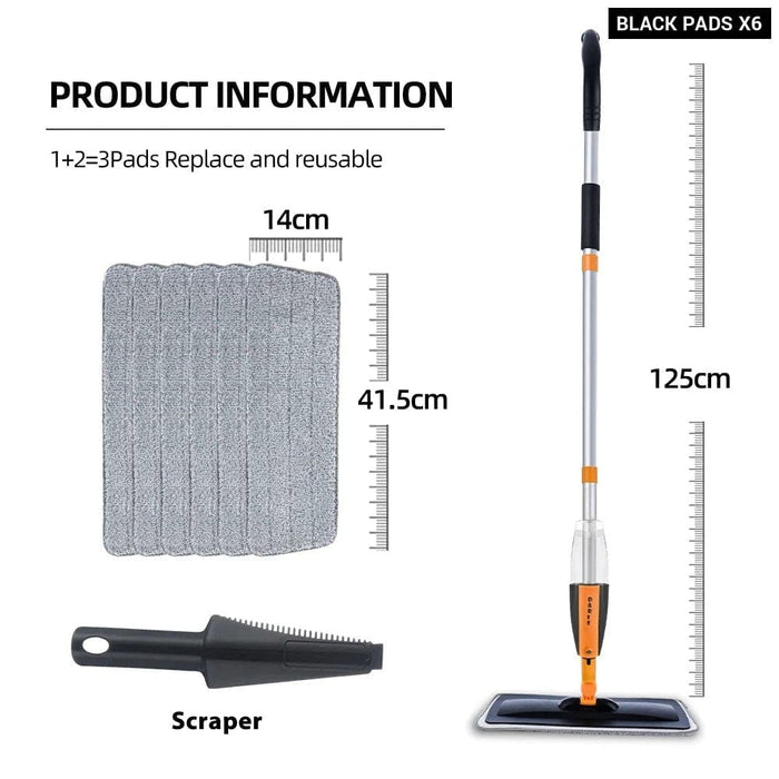 Long Handle Spray Floor Mop with Reusable Microfiber Pads