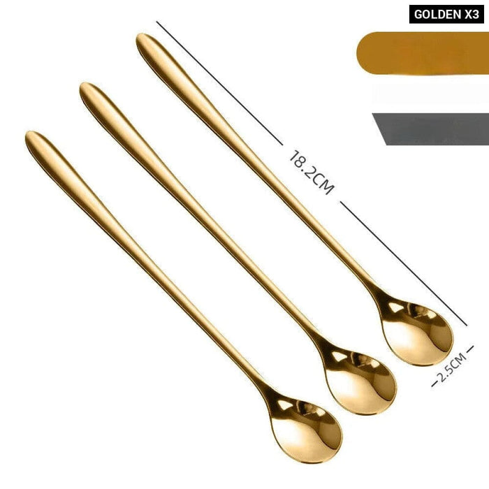 Long Handle Stainless Steel Coffee Spoon For Desserts