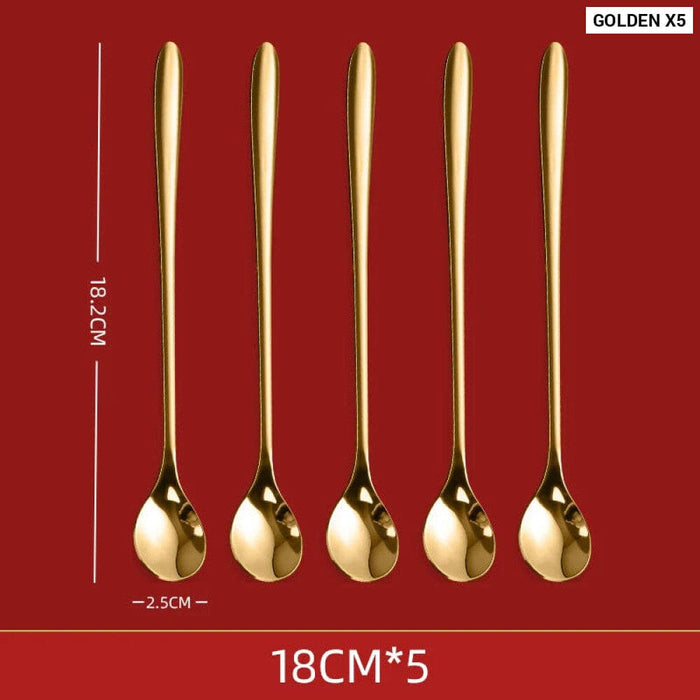 Long Handle Stainless Steel Coffee Spoon for Desserts