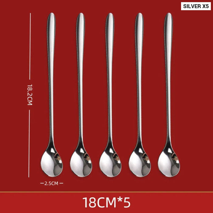 Long Handle Stainless Steel Coffee Spoon for Desserts