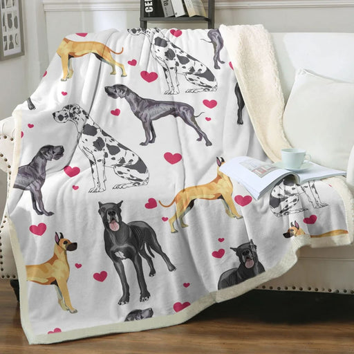Long Legged Great Dane Throw Blanket Soft Sherpa For Couch