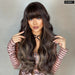 Long Wavy Brown Blonde Ombre Synthetic Wig with Dark Roots
