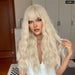 Long Wavy Brown Blonde Ombre Synthetic Wig with Dark Roots